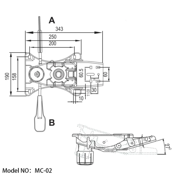 H531a49297bb74b06a3adaab8443f4937d-2.webp Multifunction Office Chair Tilt & Swivel Mechanism