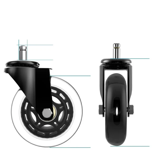 3Inch PU Swivel Office Chair Replacement Caster Wheel