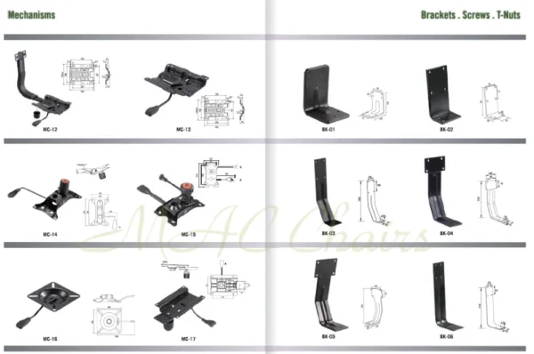 Multifunction Office Chair Tilt & Swivel Mechanism