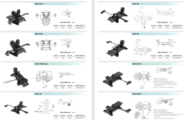 Multifunction Office Chair Tilt & Swivel Mechanism