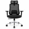 RivlinHome Ergonomic Mesh Chair Front Black ergonomic mesh office chair front view