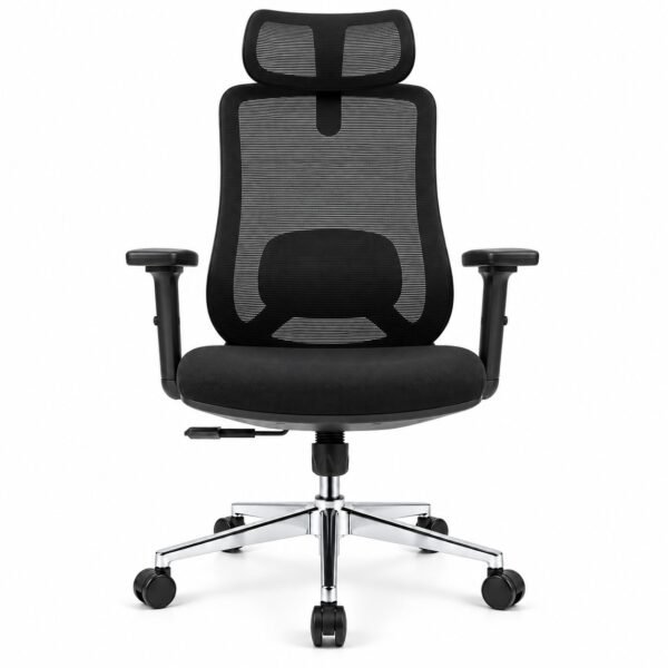 RivlinHome Ergonomic Mesh Chair Front Black ergonomic mesh office chair front view