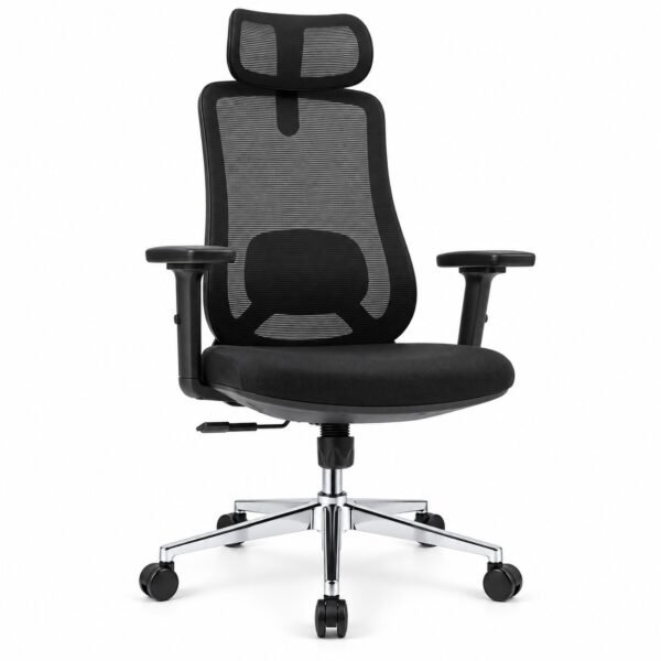 RivlinHome Ergonomic Mesh Chair Front Angle Black ergonomic mesh office chair front angle