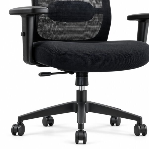 RivlinHome Seat and Base Detail Padded seat gas lift five-star base and casters detail